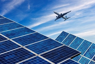 An airport terminal powered by 13,000 solar panels